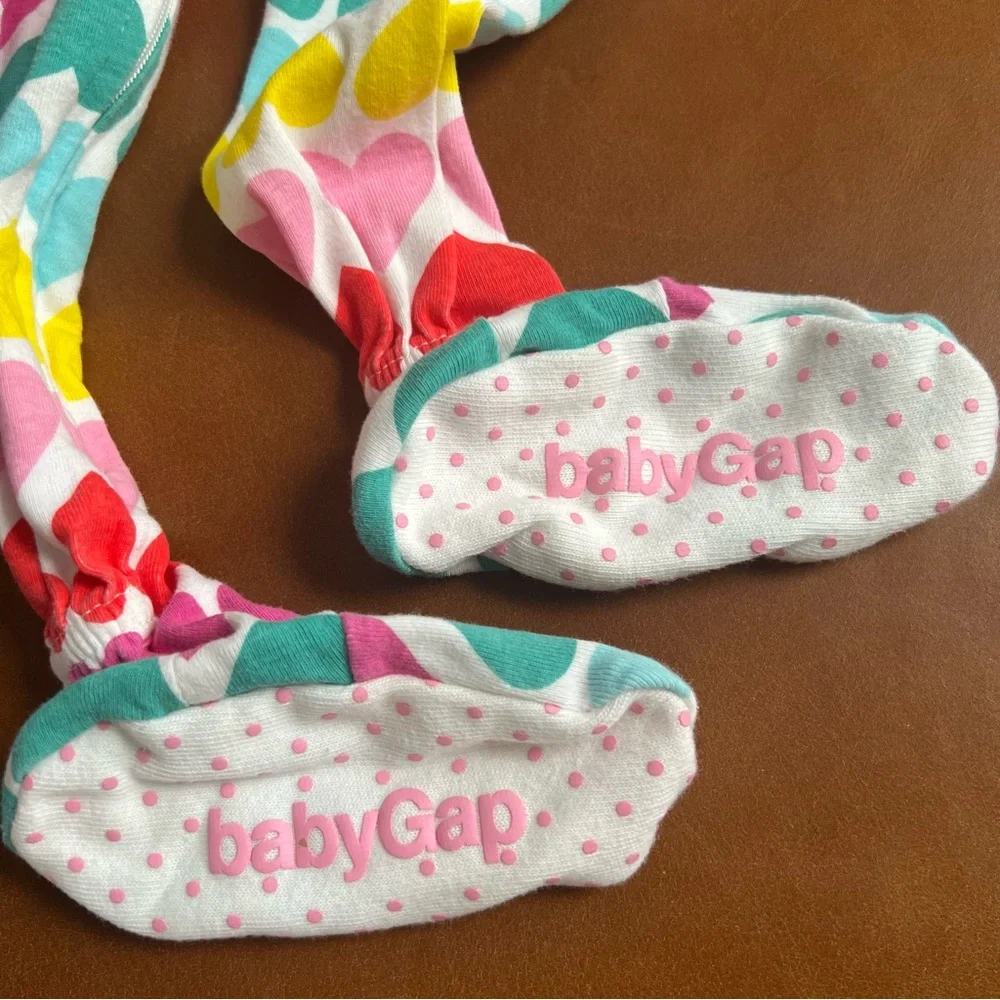 GAP Baby Colorful Hearts Cotton Footie PJs, 18-24mo